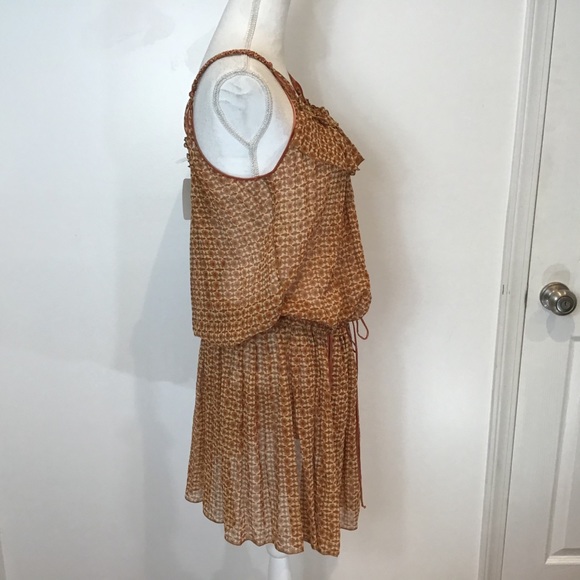 MARC JACOBS SILK BOHO HIPPIE FESTIVAL FLORAL SEMI SHEER MINI DRESS SZ 8 NWT - Picture 3 of 9